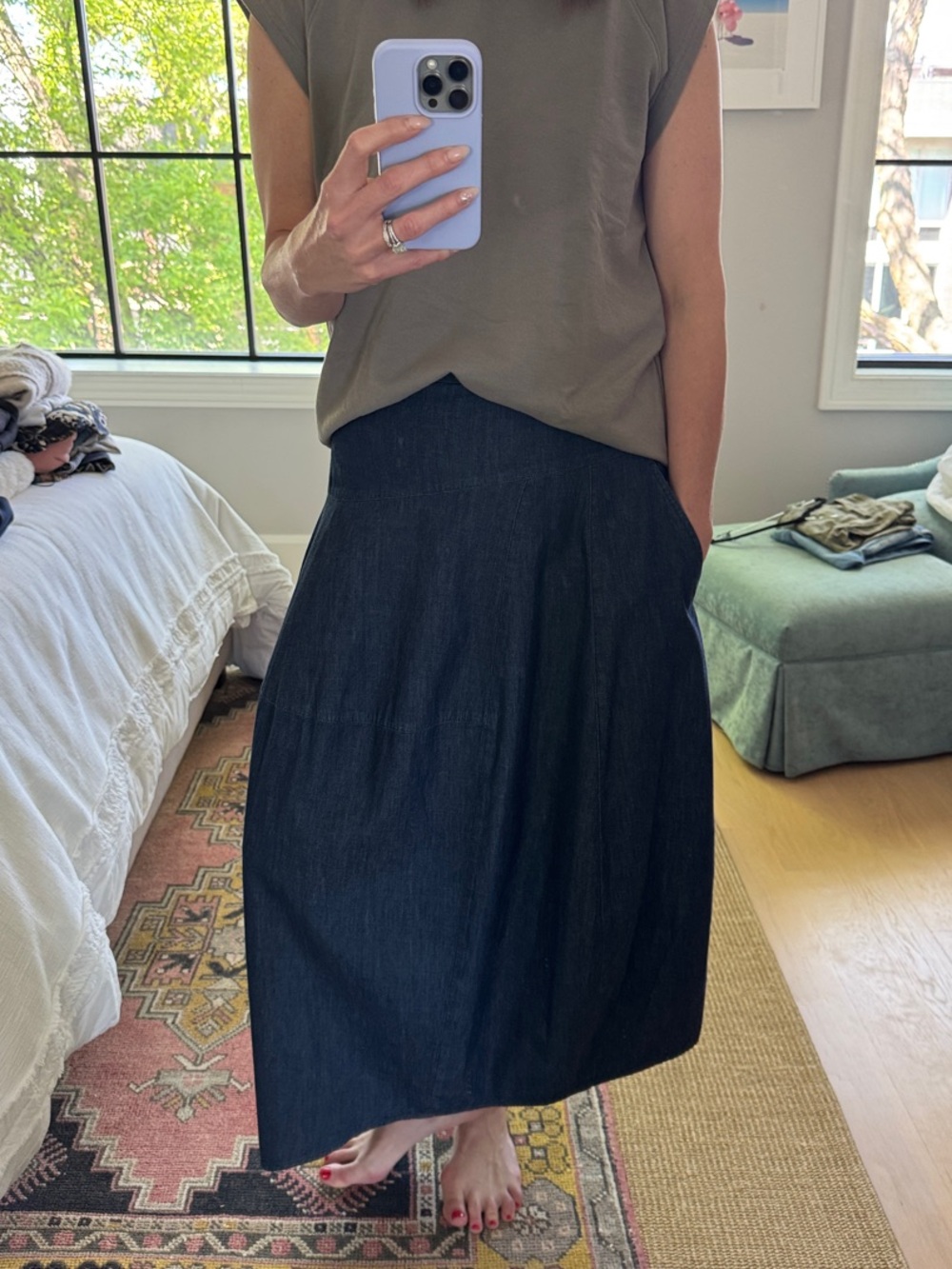 Tibi Denim Asymmetrical Skirt - Picture 2 of 8
